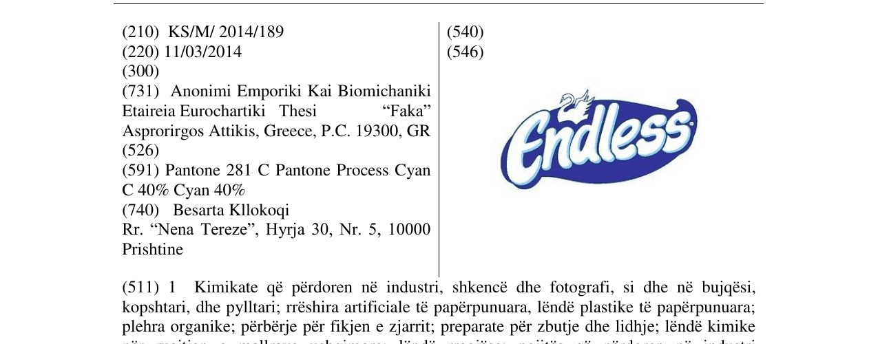 Zëri i markës Endless në buletin