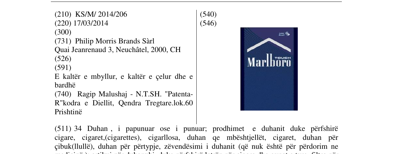 Zëri i markës Marlboro në buletin