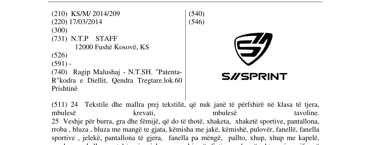 Zëri i markës S//SPRINT në buletin