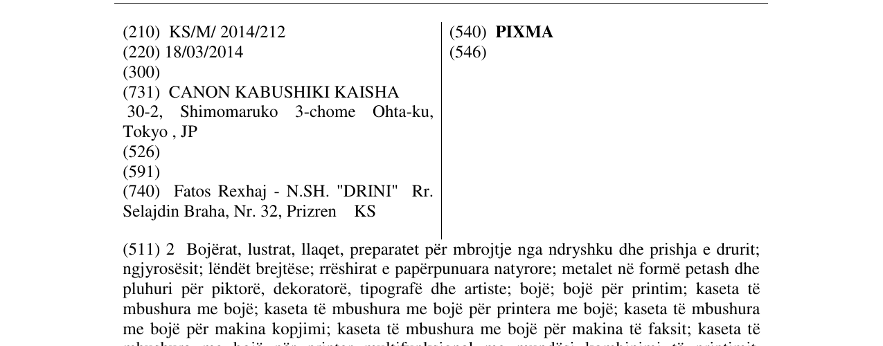 Zëri i markës PIXMA në buletin