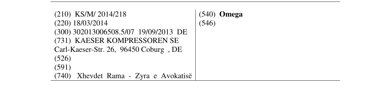 Zëri i markës Omega në buletin