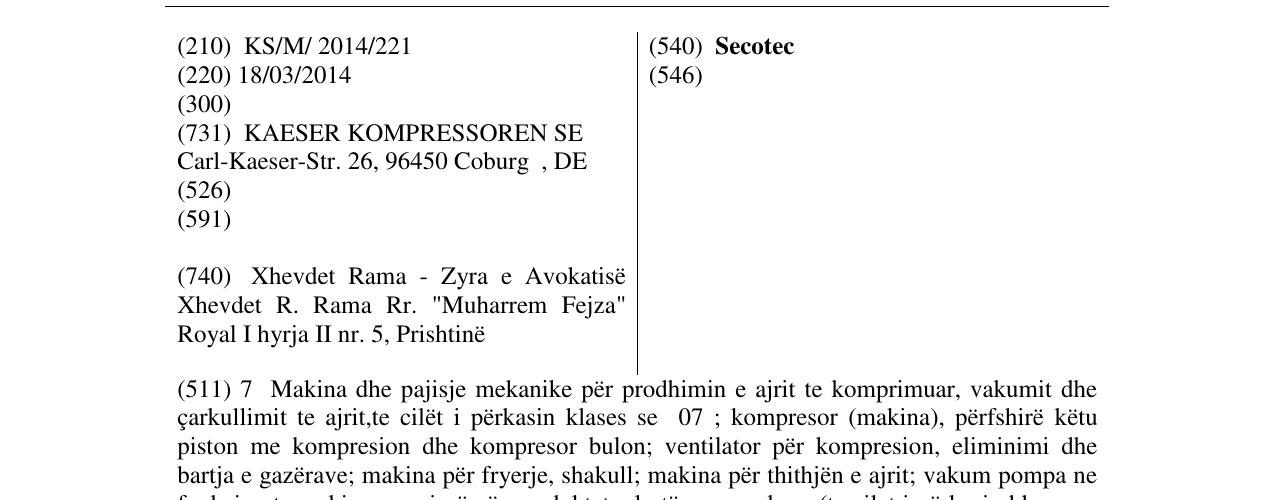 Zëri i markës Secotec në buletin