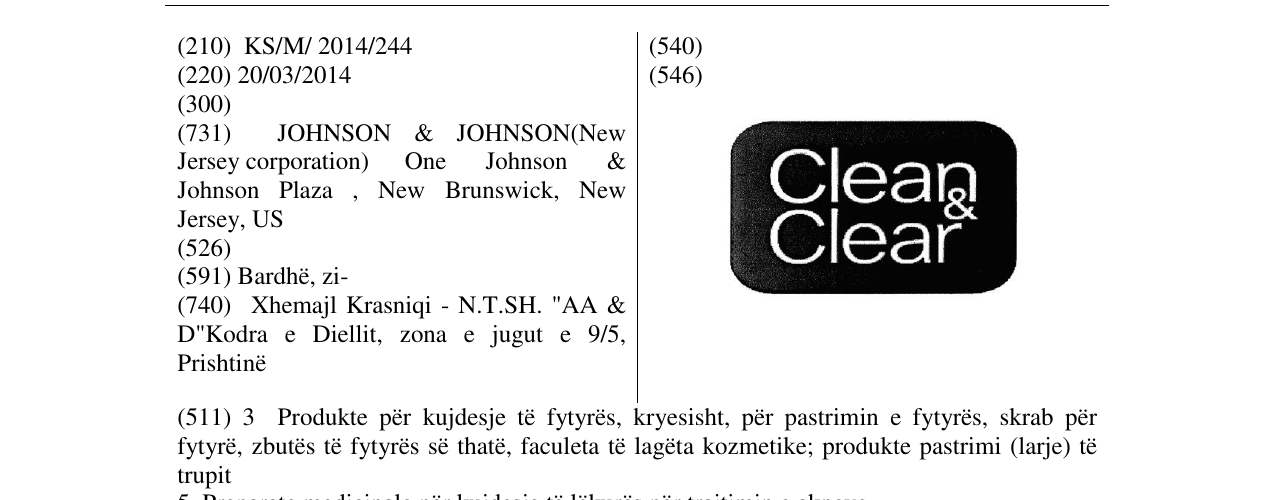 Zëri i markës Clean & Clear në buletin