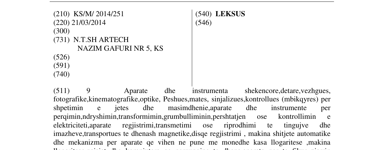 Zëri i markës LEKSUS në buletin