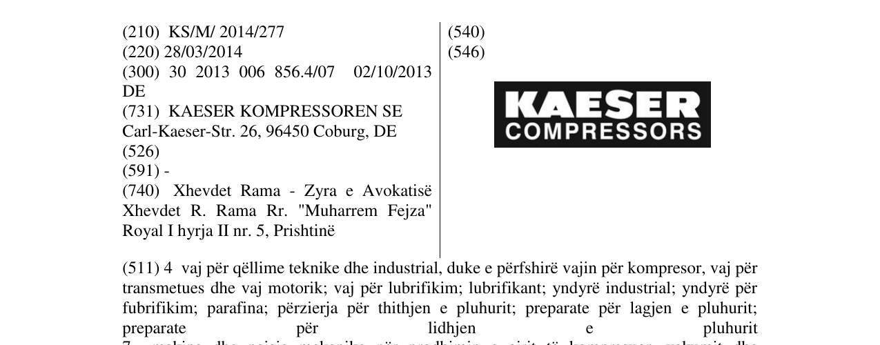 Zëri i markës KASER COMPRESSORS në buletin