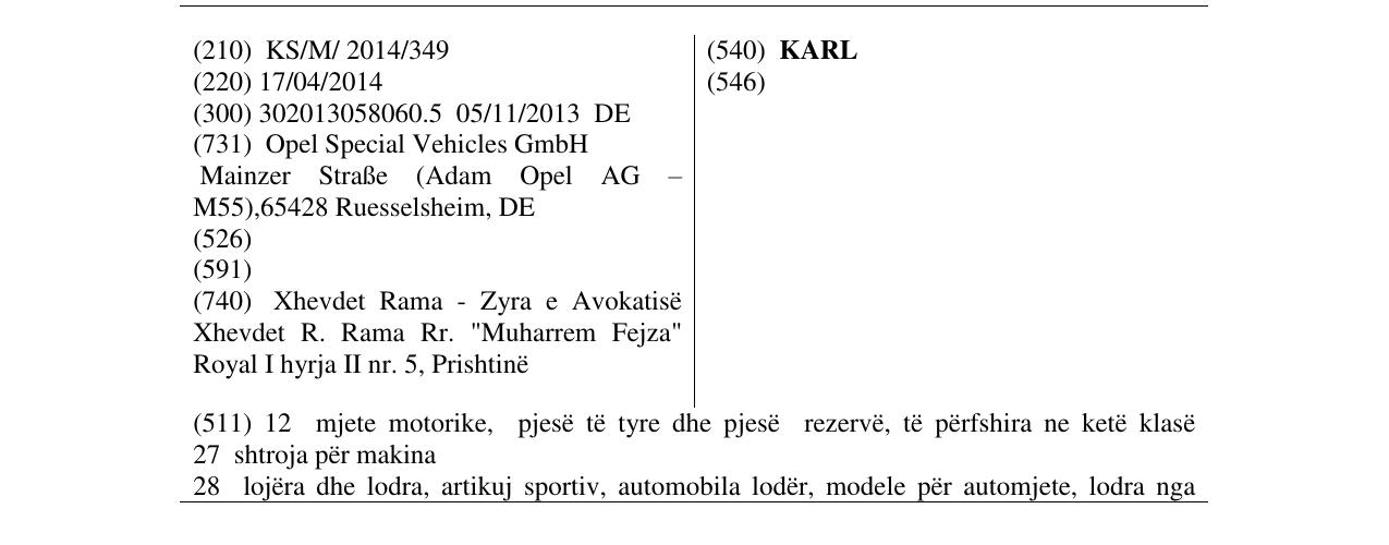 Zëri i markës KARL në buletin