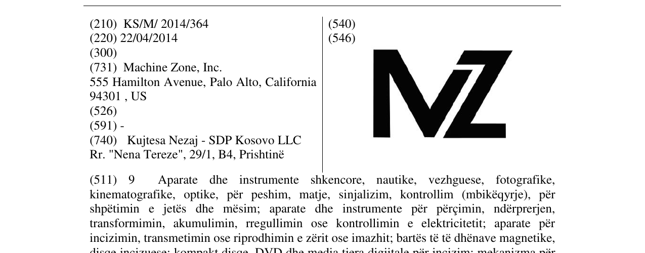 Zëri i markës MZ në buletin