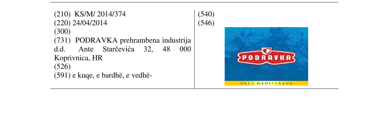 Zëri i markës PODRAVKA në buletin