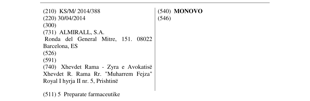 Zëri i markës MONOVO në buletin