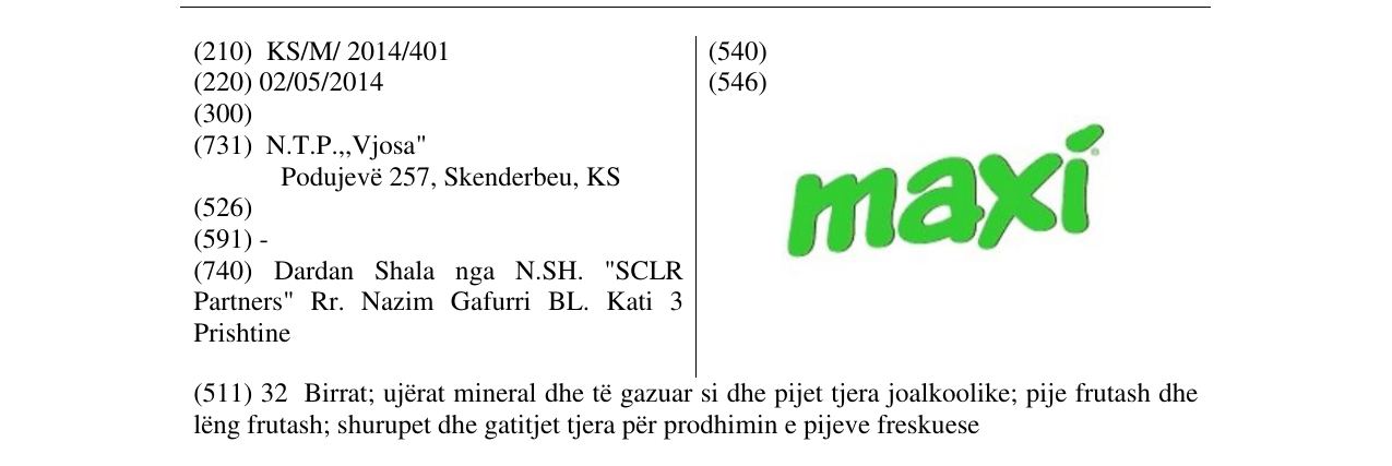 Zëri i markës maxi në buletin