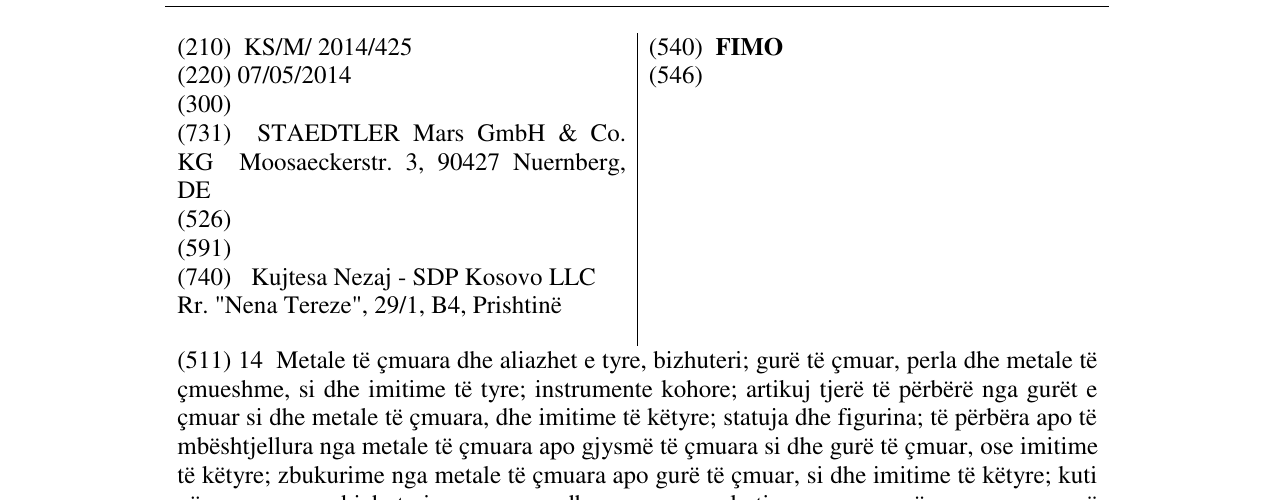 Zëri i markës FIMO në buletin