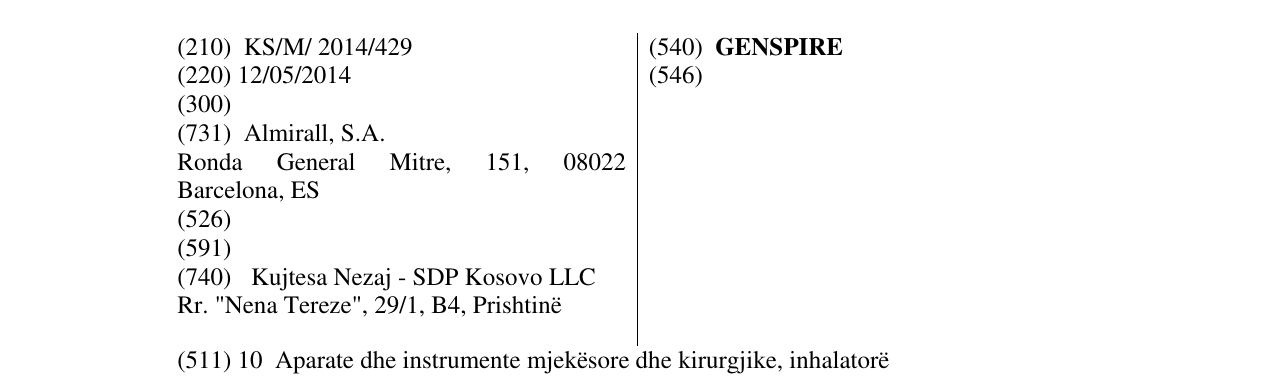 Zëri i markës GENSPIRE në buletin