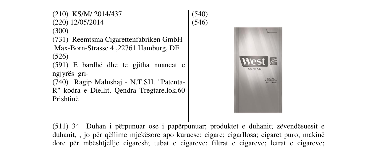 Zëri i markës West në buletin
