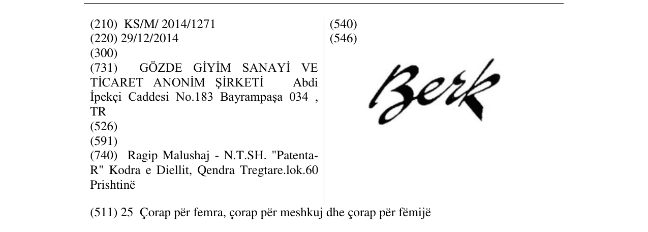 Zëri i markës Berk në buletin
