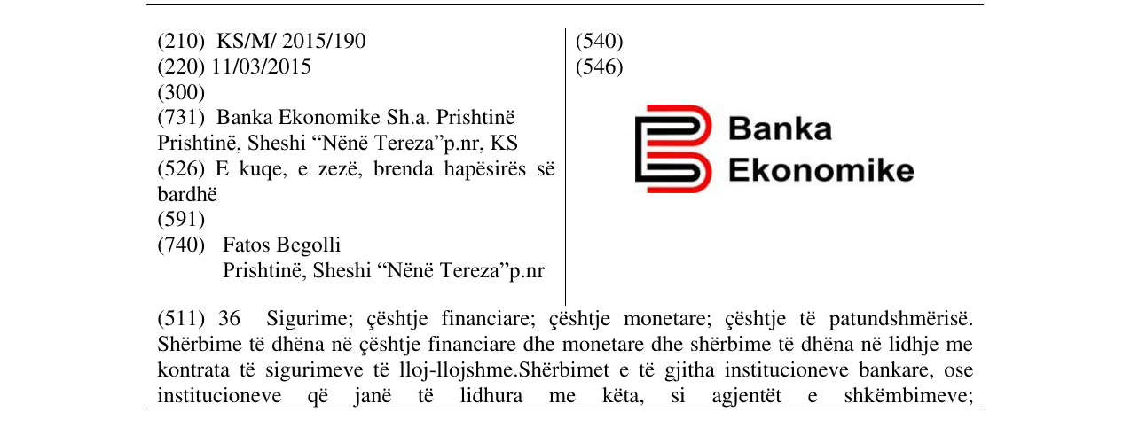 Zëri i markës Banka Ekonomike në buletin