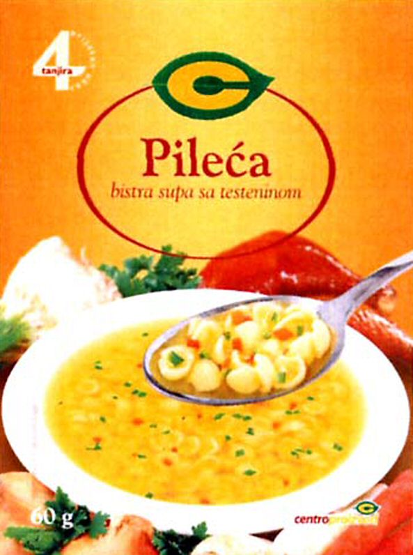 Paraqitja e markës C Pileca bistra supa sa testeninom