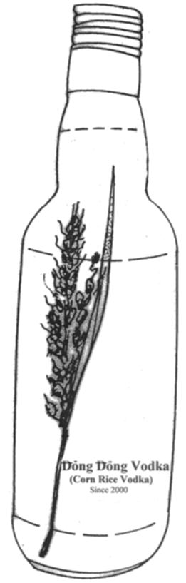 Paraqitja e markës Dong Dong Vodka (Corn Rice Vodka) Since 2000