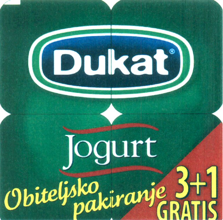Paraqitja e markës Dukat Jogurt Obiteljsko pakiranje 3+1 GRATIS
