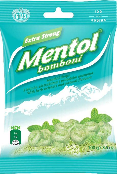 Paraqitja e markës KRAS Mentol bomboni Extra Strong