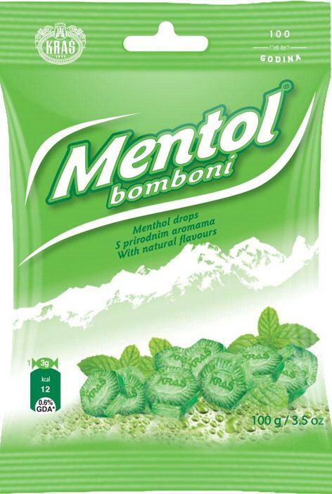 Paraqitja e markës KRAS Mentol bomboni