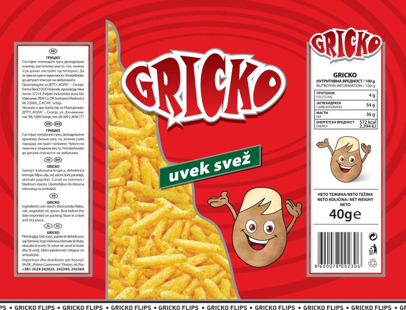 Paraqitja e markës GRICKO uvek svez