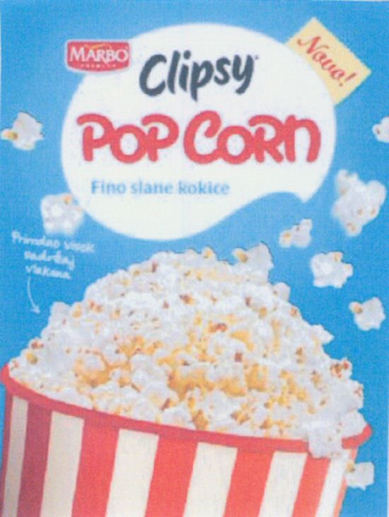 Paraqitja e markës Clipsy Pop Corn Fino slane kokice