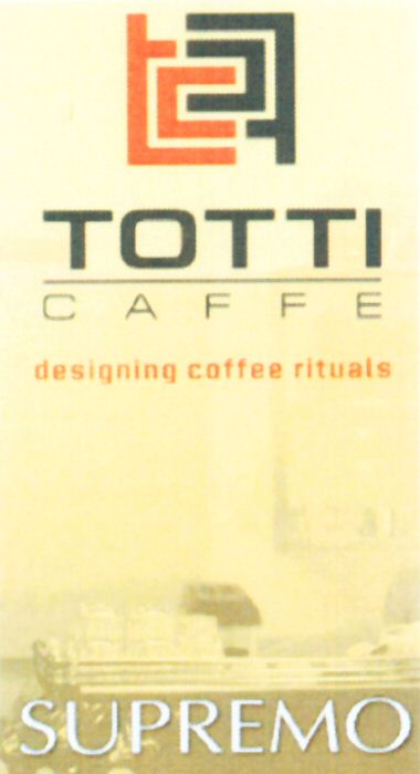 Paraqitja e markës TOTTI CAFFE designing coffee rituals SUPREMO