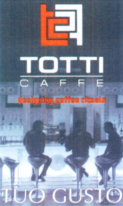 Paraqitja e markës TOTTI CAFFE designing coffee rituals TUO GUSTO
