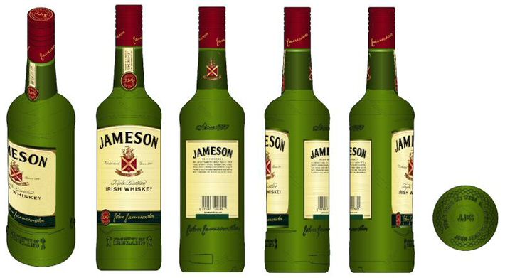 Paraqitja e markës JAMESON - Triple Distilled Irish Whiskey - John Jameson & Son - JJ&S - Product of Ireland