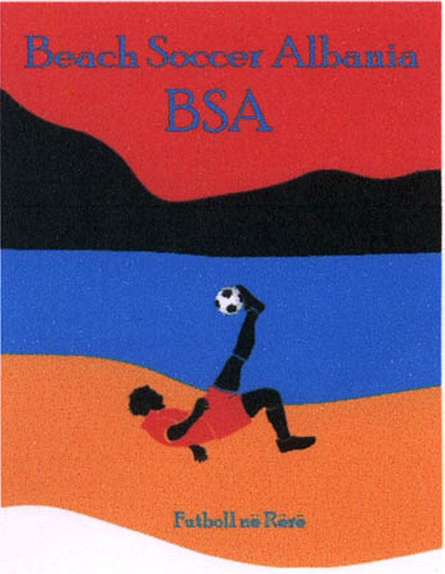 Paraqitja e markës Beach Soccer Albania BSA Futboll në Rërë