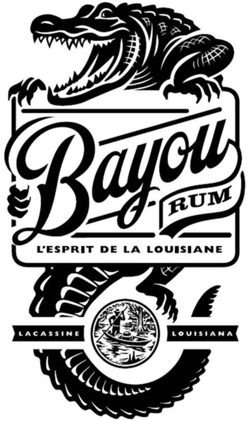 Paraqitja e markës Bayou RUM L'ESPRIT DE LA LOUISIANE LACASSINE LOUISIANA