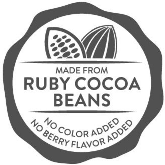 Paraqitja e markës MADE FROM RUBY COCOA BEANS NO COLOR ADDED NO BERRY FLAVOR ADDED