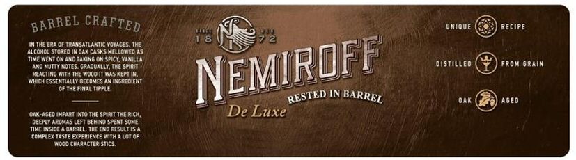 Paraqitja e markës NEMIROFF De Luxe RESTED IN BARREL