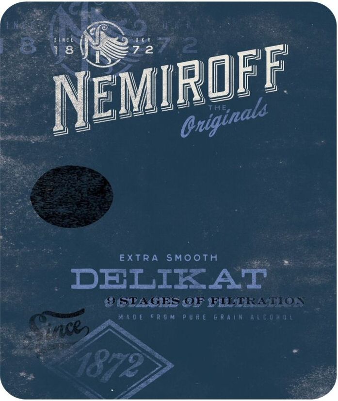 Paraqitja e markës SINCE 1872 NEMIROFF THE Originals EXTRA SMOOTH DELIKAT 9 STAGES OF FILTRATION
