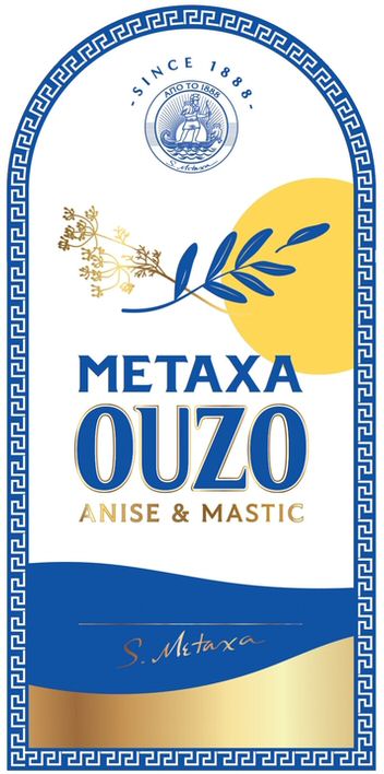 Paraqitja e markës SINCE 1888 METAXA OUZO ANISE & MASTIC S. Metaxa