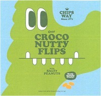 Paraqitja e markës CHIPS WAY Since 1971 Our CROCO NUTTY FLIPS WITH SALTY PEANUTS