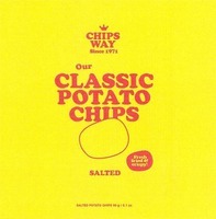 Paraqitja e markës CHIPS WAY Since 1971 Our CLASSIC POTATO CHIPS SALTED