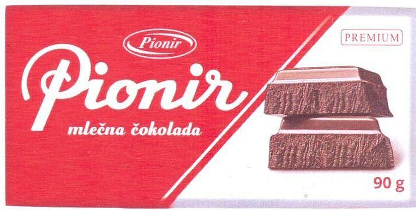 Paraqitja e markës Pionir Pionir mlečna čokolada PREMIUM