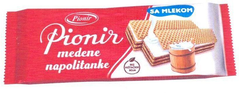 Paraqitja e markës Pionir Pionir medene napolitanke SA MLEKOM