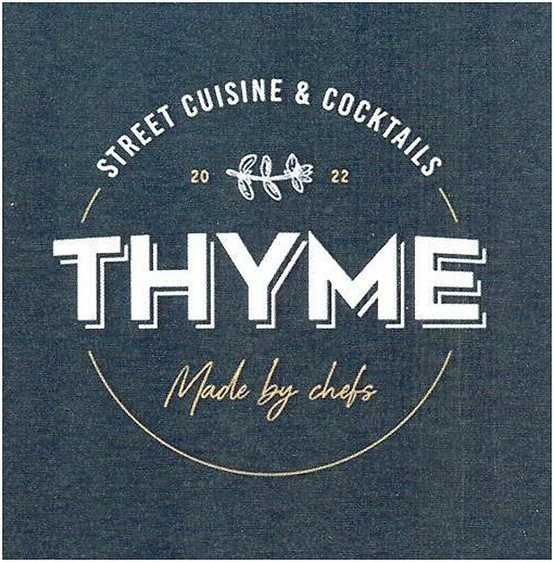 Paraqitja e markës STREET CUISINE & COCKTAILS 2022 THYME Made by chefs