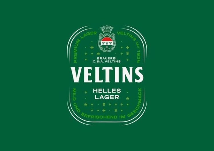 Paraqitja e markës PREMIUM LAGER VELTINS SEIT 1824 BRAUEREI C. & A. VELTINS VELTINS HELLES LAGER MILD UND ERFRISCHEND IM GESCHMACK