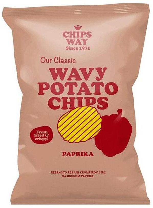 Paraqitja e markës CHIPS WAY Since 1971 WAVY POTATO CHIPS PAPRIKA