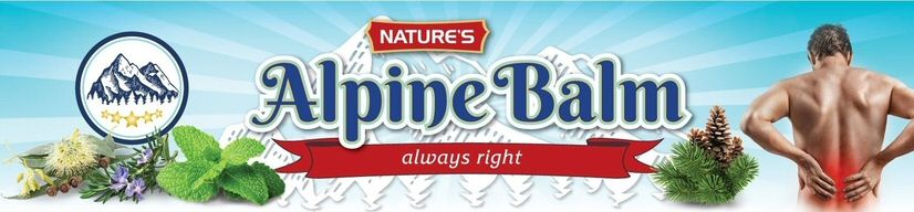 Paraqitja e markës NATURE'S Alpine Balm always right