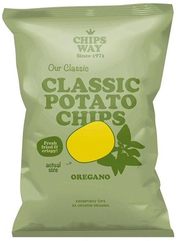 Paraqitja e markës CHIPS WAY Since 1971 CLASSIC POTATO CHIPS OREGANO