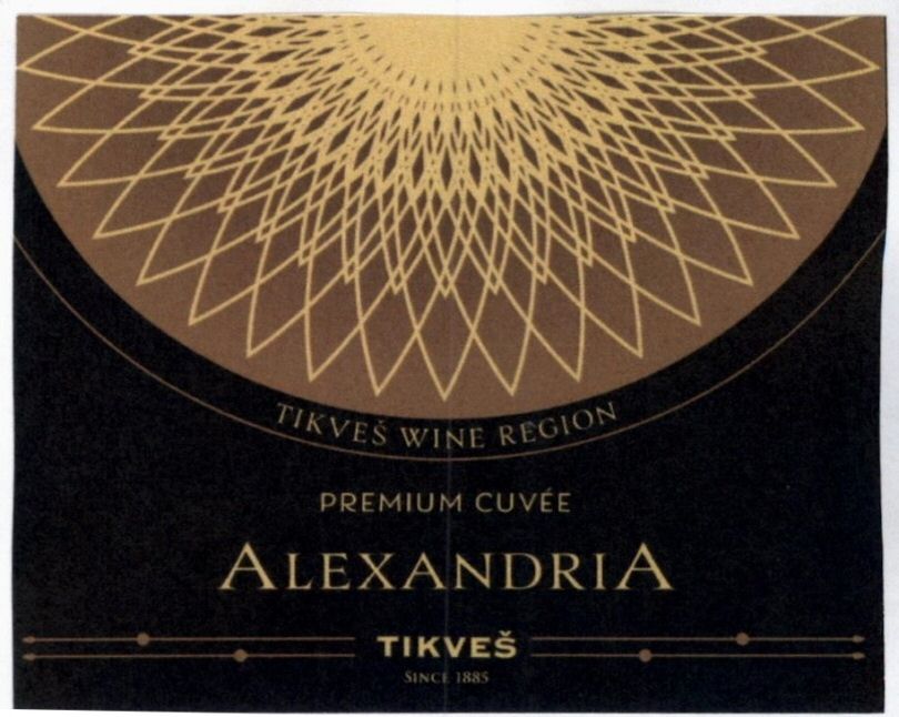 Paraqitja e markës TIKVEŠ WINE REGION PREMIUM CUVÉE ALEXANDRIA TIKVEŠ SINCE 1885