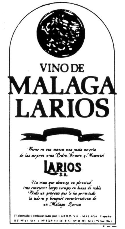 Paraqitja e markës VINO DE MALAGA LARIOS
