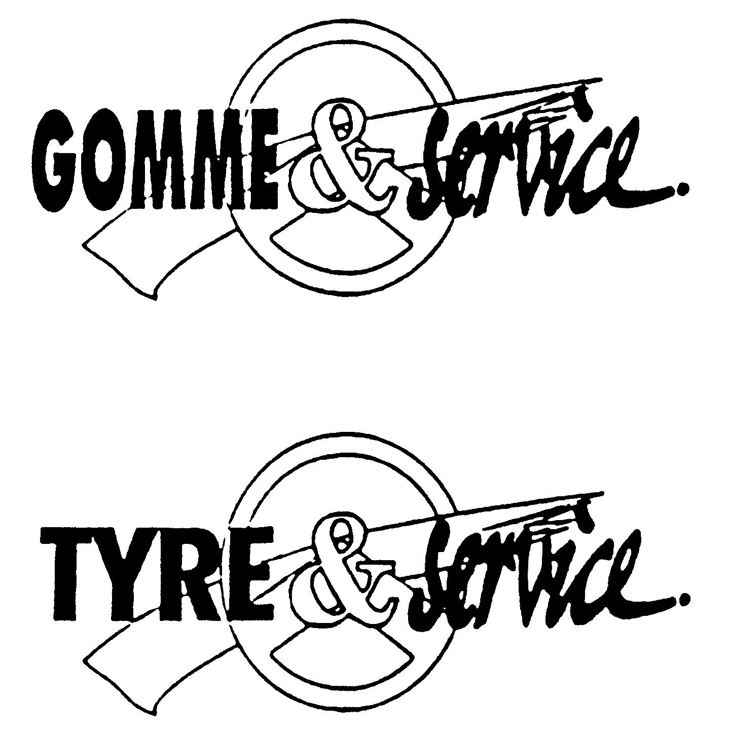 Paraqitja e markës GOMME & SERVICE TYRE & SERVICE