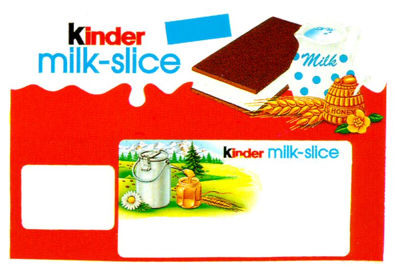 Paraqitja e markës Kinder milk-slice
