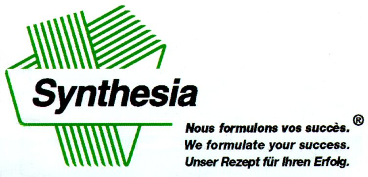 Paraqitja e markës Synthesia Nous formulons vos succes. We formulate your success. Unser Rezept fur Ihren Erfolg.