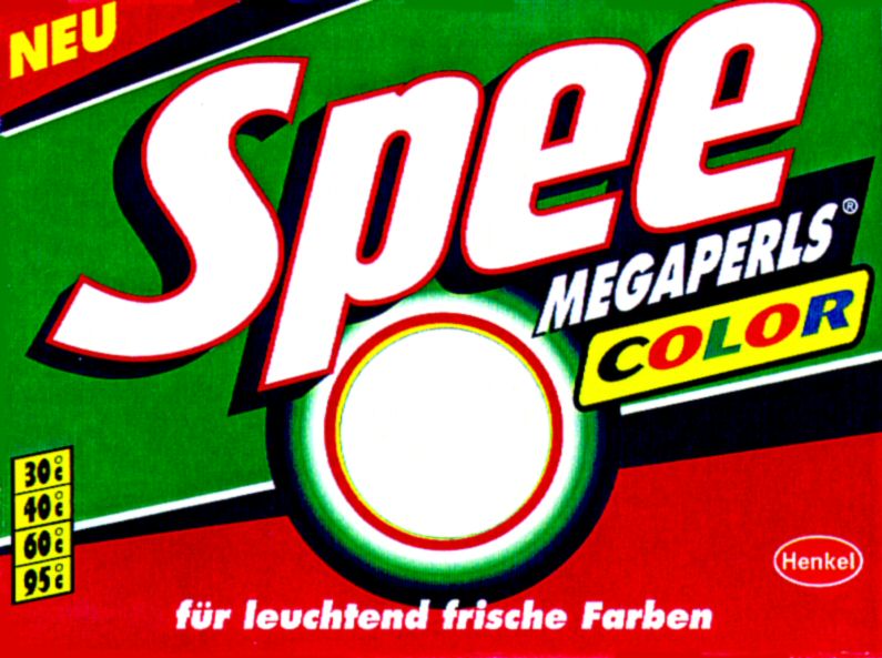 Paraqitja e markës NEU Spee MEGAPERLS COLOR fur leuchtend frische Farben Henkel
